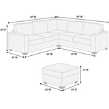 Modern Sectional Set With Cocktail Ottoman