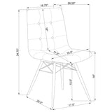 Back Dining Chairs With Button Tufting (Set of 4) - Brown