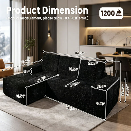 Boneless Couches For Living Room With Chaise
