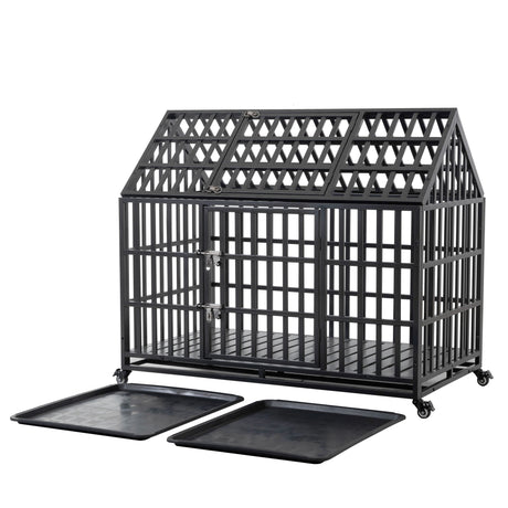 Heavy Duty Dog Crate Lockable Wheels