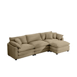 Oversized Modular Cushion Sofa With Ottoman, Low Back, Deep Seating Sofa Set