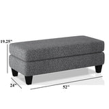 Ottoman With Plush Seat Living Room Furniture - Gray