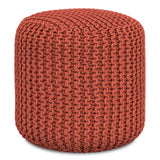 Wynne - Round Knitted Outdoor / Indoor Pouf - Orange