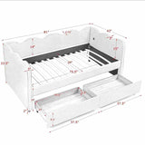 Gingham Daybed With USB Charging Port, Wave-Shaped Design