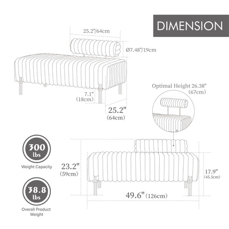 Mini Loveseat With Adjustable Backrest