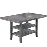Dining Table 2 Shelves, Counter Height For Dining Room - Gray