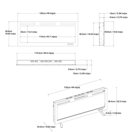 Electric Fireplace With Adjustable Flame