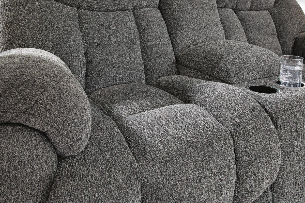 Foreside Reclining Loveseat with Console - 3810494