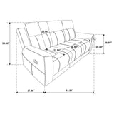 Slater - 3 Piece Upholstered Reclining Sofa Set And Built In Storage - Taupe