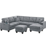5 Piece Sectional Set With USB Port And Ottoman