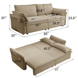 2 In 1 Convertible Sofa Bed, Multi Functional Living Room Furniture