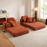 Convertible Sleeper Sofa With & Side Storage Pocket, Foldable Upholstered Couch For Living Room