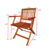 Foldable Patio Dining Set, Folding Chairs, Indoor And Outdoor Universal (Set of 4) - Teak
