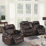 Power Motion Living Room Set With USB Port, Adjustable Headrest, Cup Holder