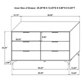 Karena - Rectangular 6 Drawer Dresser - White