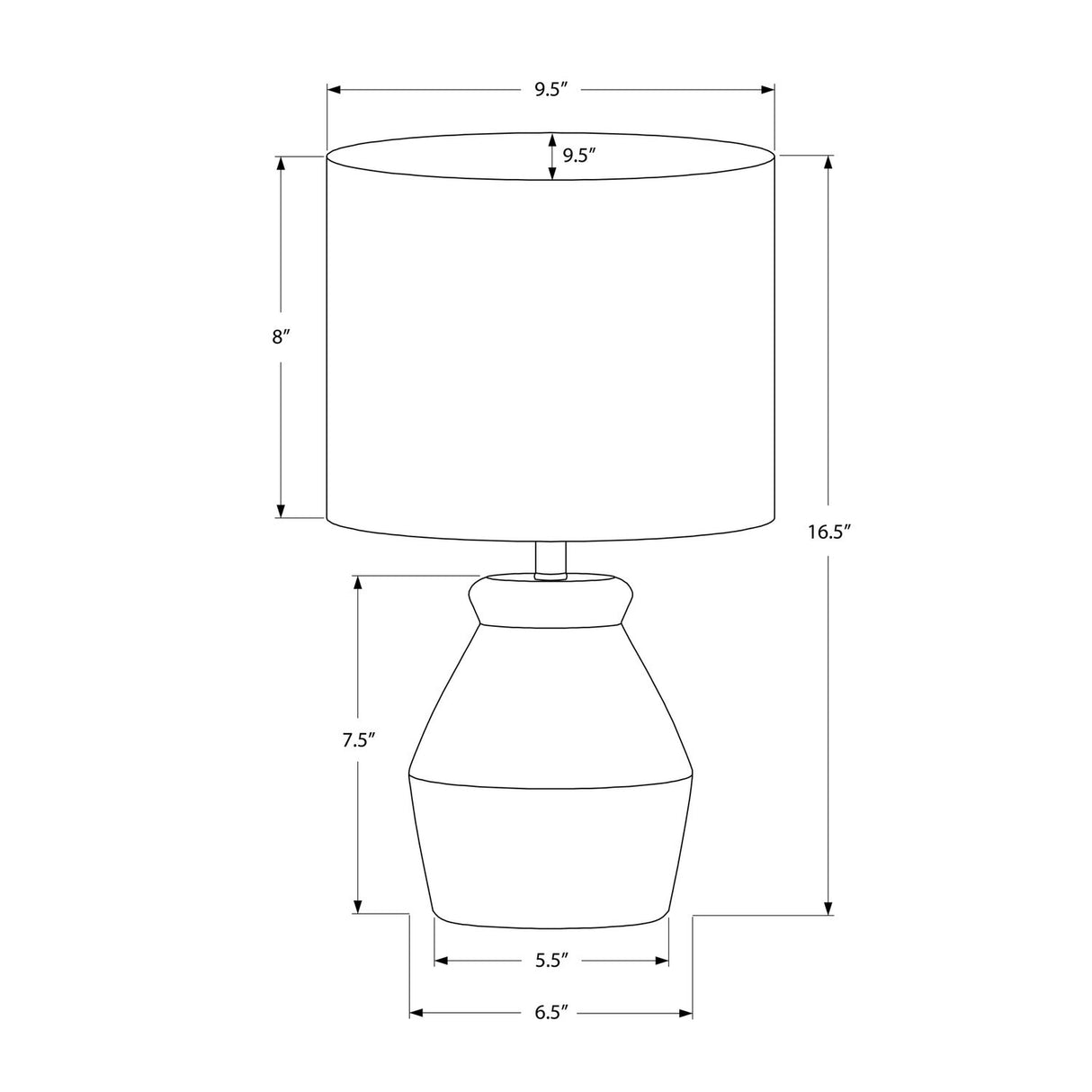 Lighting, Table Lamp Modern - Cream