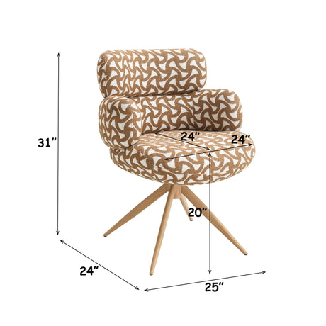 Lrna - Side Chair With Swivel - Brown / Natural
