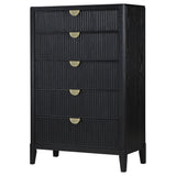 Mason - 5 Drawer Chest With Fluted Design - Black