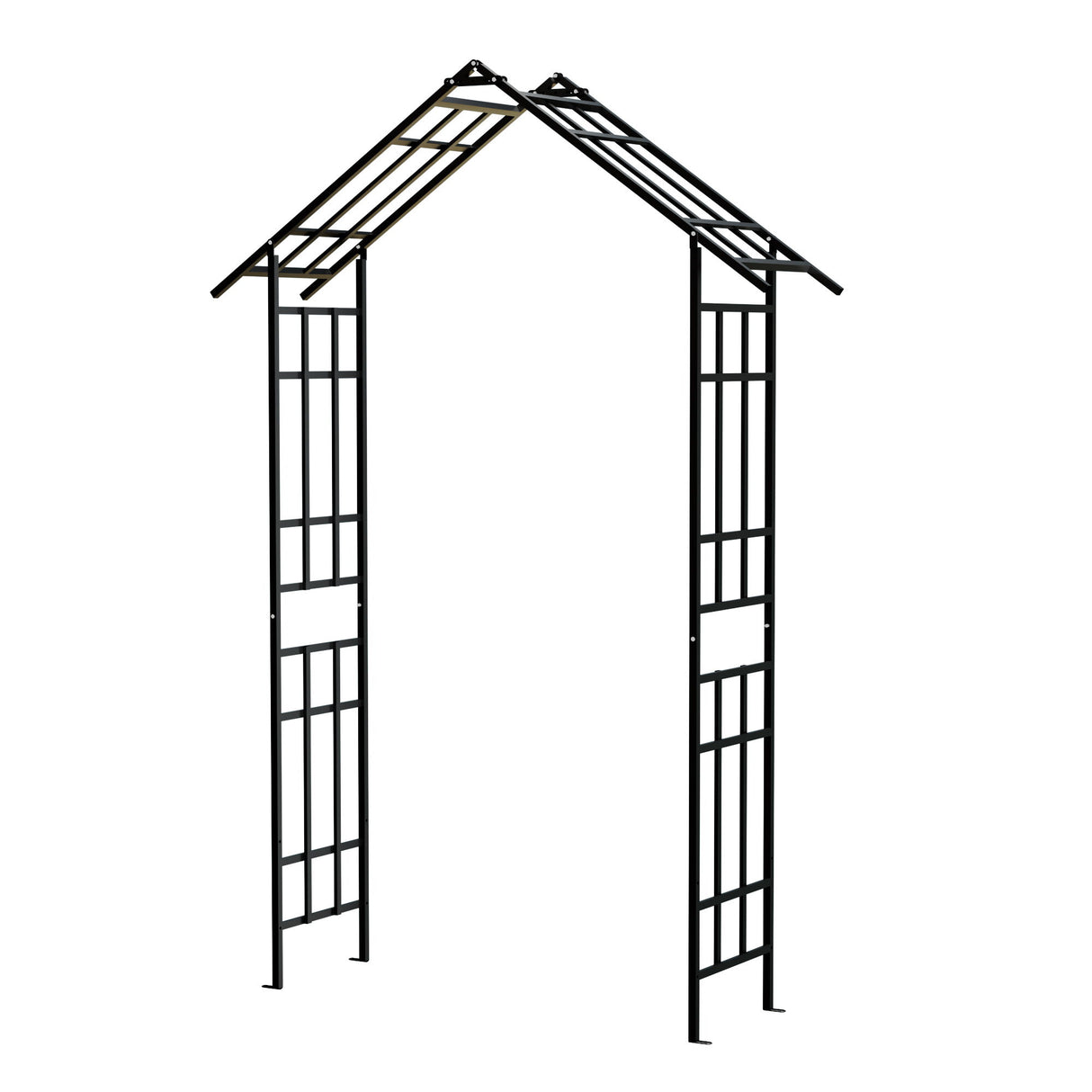 Garden Arch With Adjustable Width Climbing Plants Support - Black