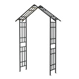 Garden Arch With Adjustable Width Climbing Plants Support - Black