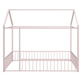 Metal Bed House Bed Frame With Fence