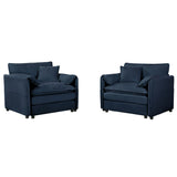 Modern Oversized Accent Chair, Comfy Single Sofa With Large Seat (Set of 2)