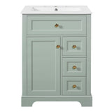 Modern Bathroom Vanity With Sink, 3 Drawers & Cabinet With 2 Tier Door Storage