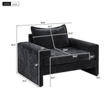 Upholstered Accent Chair With Wide Armrests And Ergonomic Back Support