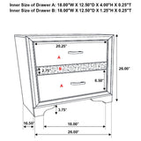 Transitional 2 Drawer Nightstand With Hidden Jewelry Tray