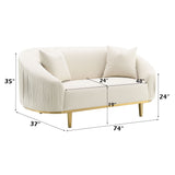 Martina - Loveseat With 2 Pillows - Ivory