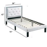 Glamours Style Bed With Diamond Tufted Padded Headboard