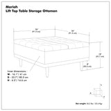 Mariah - Upholstered Lift Top Table Storage Ottoman