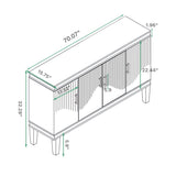 4 Door Cabinet, Large Storage For Living Room - Blue