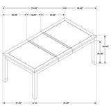 Centera - Rectangular Dining Table With Extension Leaf - Gray