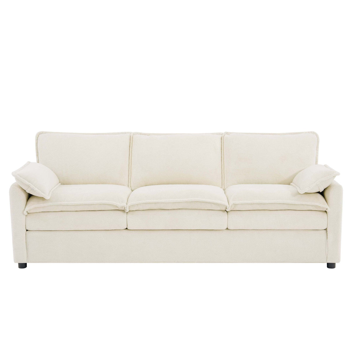 Modern 3 Seater Sofa With Side Storage Pockets For Living Room