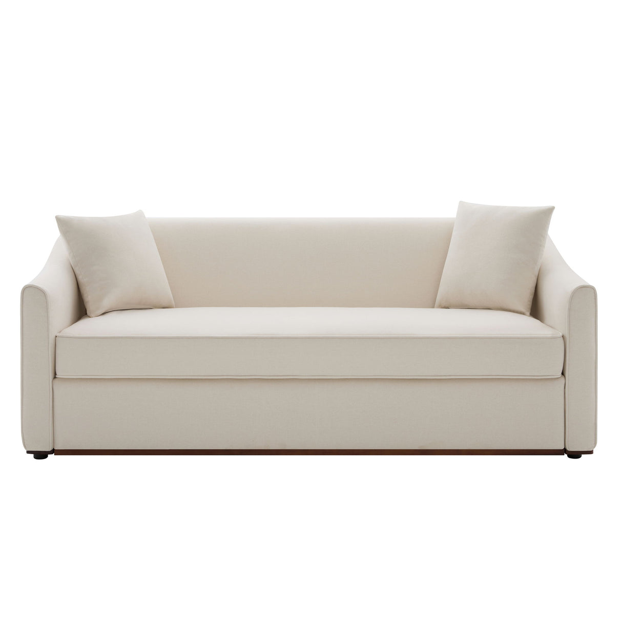 3 Seater Sofa With Wrap Around Armrests And Throw Pillows