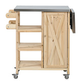 Foldable Outdoor Kitchen Island With Storage Cabinet