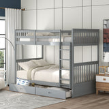 Bunk Bed With Ladders And 2 Storage Drawers