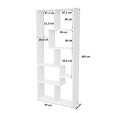 Asymmetrical Display Shelf & Bookcase, 5 Tier