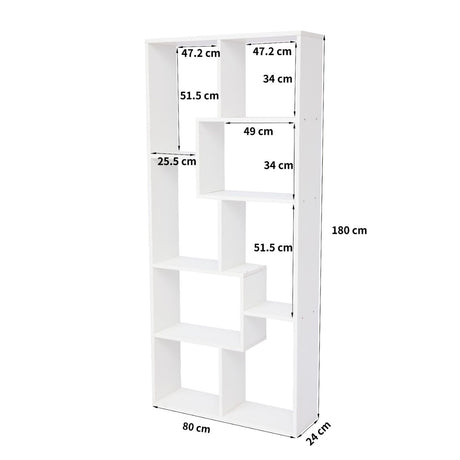 Asymmetrical Display Shelf & Bookcase, 5 Tier