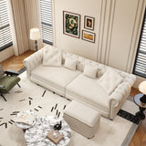 3 In 1 Convertible Sleeper Sofa Bed With Movable Ottoman