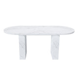 Oval Dining Table With Wood Strip Base