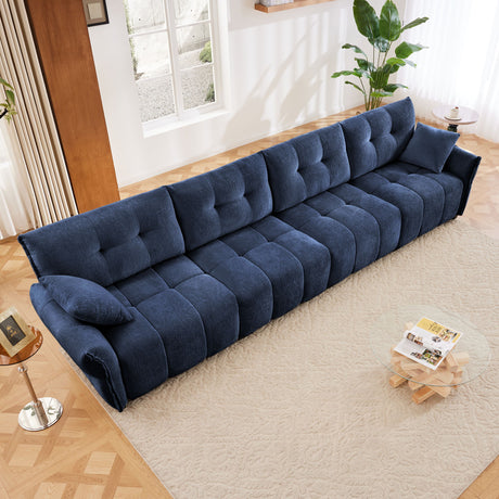 Modern Sofa & Pillows, Textured Cover, High Rebound Cushions
