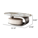 Oval Coffee Table With Drawer