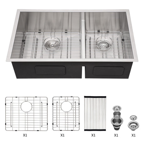 Modern Double Bowl Undermount Sink Design With 10" Deep Basins