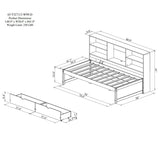 Bed Frame With Side Bookshelves, 2 Drawers, And Built In USB Port