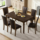 Dining Table Set With Upholstered Chairs, Rectangular Dining Table Set