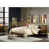 Queen Size Bed With Attached Nightstands And Hidden Storage - Pecan