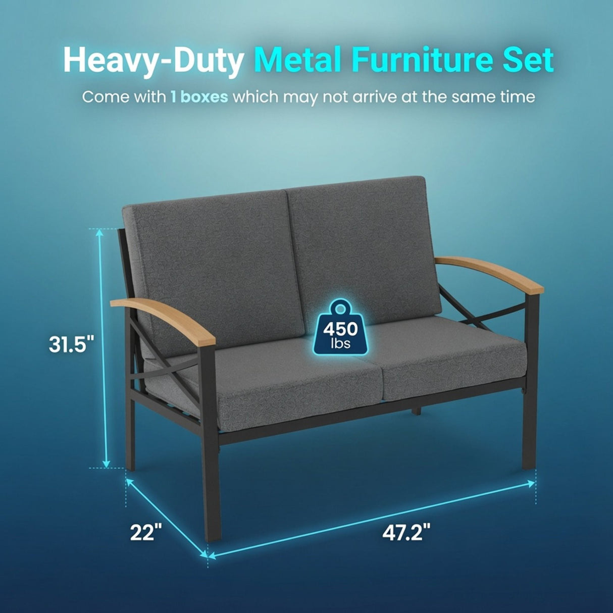 Outdoor Loveseat With Washable Cushions