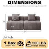 Modular Sectional Sofa With 2 Pillows, Symmetrical Design
